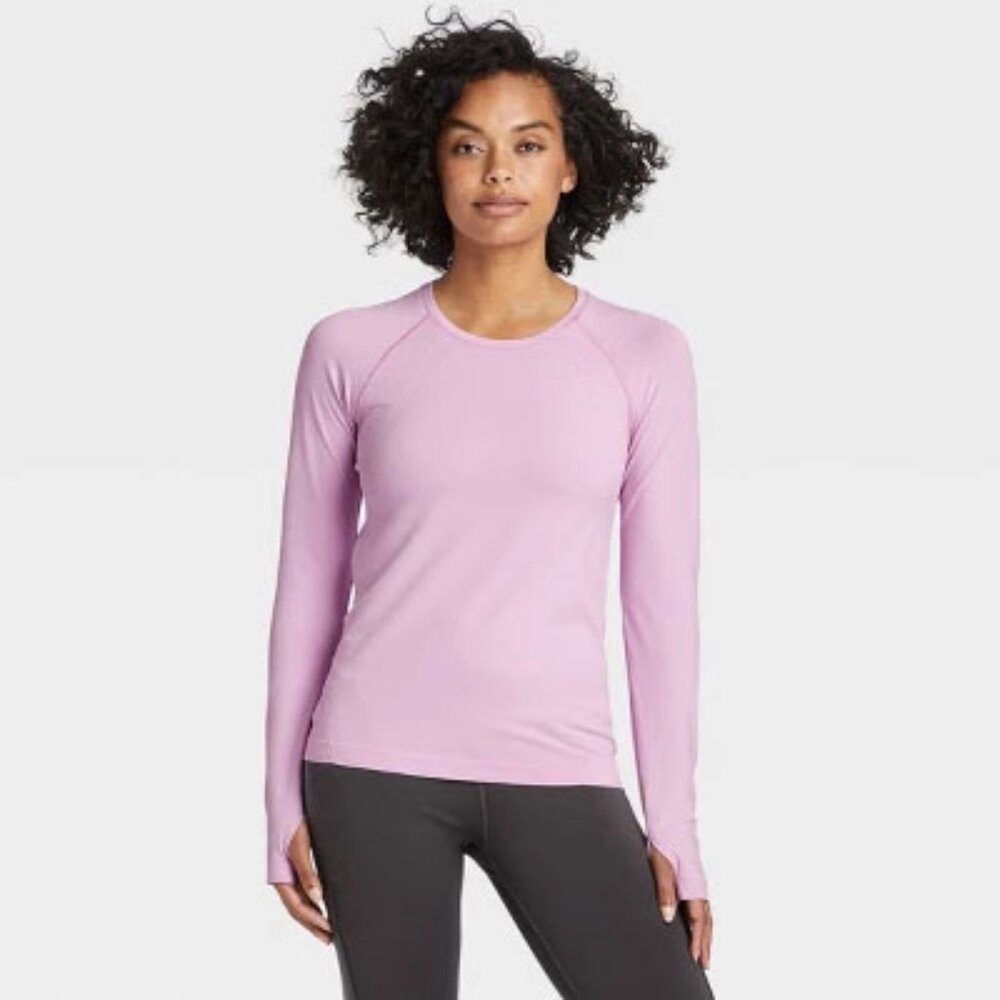 All in Motion Violet Seamless Long Sleeve Top - Size XL